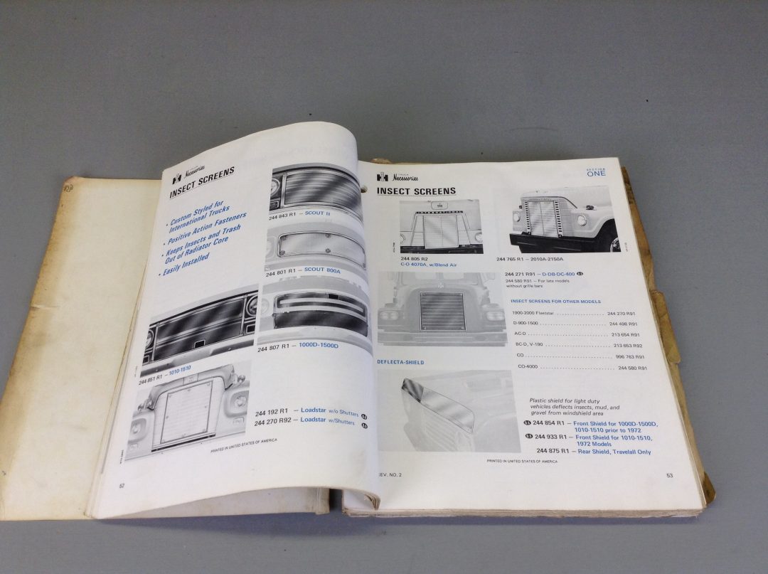 Truck Catalog, Necessories IH Scout